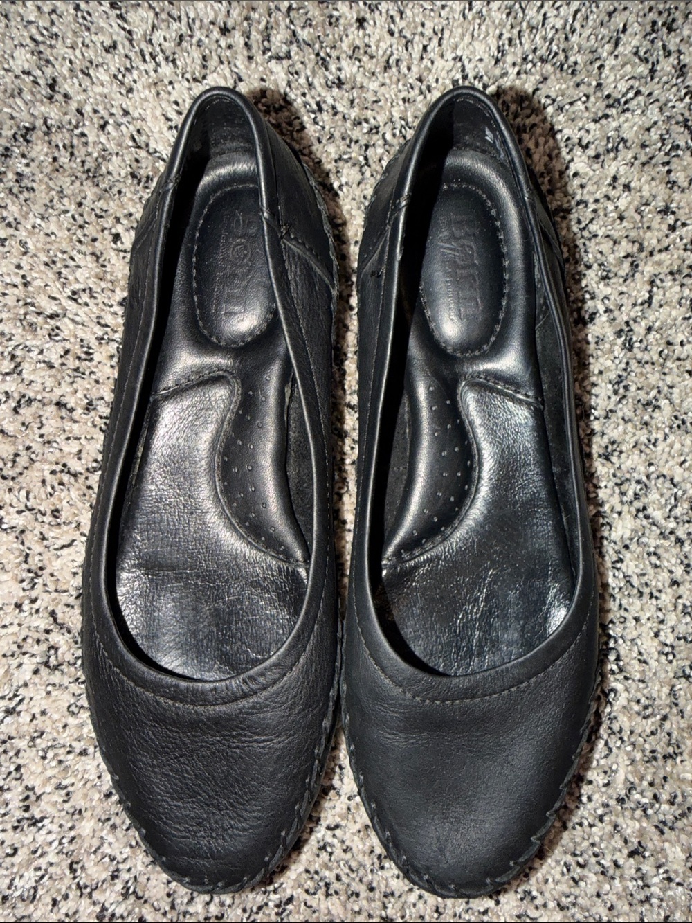 Born Black Leather Ballet Flats Women's Size 8